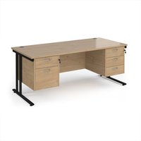 Click to view product details and reviews for Maestro 25 Straight Desk 1800mm X 800mm With 2 And 3 Drawer Pedestals Black Cantilever Leg Frame Kendal Oak Top. Click to view product details and reviews for Maestro 25 Straight Desk 1800mm X 800mm With 2 And 3 Drawer Pedestals Black Cantilever Leg Frame Kendal Oak Top.