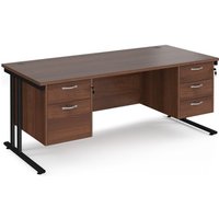 Click to view product details and reviews for Office Desk Rectangular Desk 1800mm With Double Pedestal Walnut Top With Black Frame 800mm Depth Maestro 25 Mc18p23kw. Click to view product details and reviews for Office Desk Rectangular Desk 1800mm With Double Pedestal Walnut Top With Black Frame 800mm Depth Maestro 25 Mc18p23kw.
