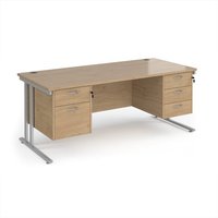 Click to view product details and reviews for Maestro 25 Straight Desk 1800mm X 800mm With 2 And 3 Drawer Pedestals Silver Cantilever Leg Frame Kendal Oak Top. Click to view product details and reviews for Maestro 25 Straight Desk 1800mm X 800mm With 2 And 3 Drawer Pedestals Silver Cantilever Leg Frame Kendal Oak Top.