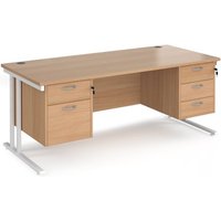 Click to view product details and reviews for Office Desk Rectangular Desk 1800mm With Double Pedestal Beech Top With White Frame 800mm Depth Maestro 25 Mc18p23whb. Click to view product details and reviews for Office Desk Rectangular Desk 1800mm With Double Pedestal Beech Top With White Frame 800mm Depth Maestro 25 Mc18p23whb.