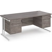 Click to view product details and reviews for Maestro 25 Straight Desk 1800mm X 800mm With 2 And 3 Drawer Pedestals White Cantilever Leg Frame Grey Oak Top. Click to view product details and reviews for Maestro 25 Straight Desk 1800mm X 800mm With 2 And 3 Drawer Pedestals White Cantilever Leg Frame Grey Oak Top.