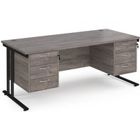 Click to view product details and reviews for Maestro 25 Straight Desk 1800mm X 800mm With Two X 3 Drawer Pedestals Black Cantilever Leg Frame Grey Oak Top. Click to view product details and reviews for Maestro 25 Straight Desk 1800mm X 800mm With Two X 3 Drawer Pedestals Black Cantilever Leg Frame Grey Oak Top.