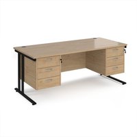 Click to view product details and reviews for Maestro 25 Straight Desk 1800mm X 800mm With Two X 3 Drawer Pedestals Black Cantilever Leg Frame Kendal Oak Top. Click to view product details and reviews for Maestro 25 Straight Desk 1800mm X 800mm With Two X 3 Drawer Pedestals Black Cantilever Leg Frame Kendal Oak Top.