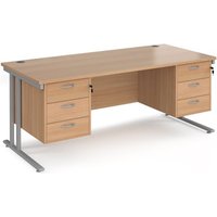 Click to view product details and reviews for Office Desk Rectangular Desk 1800mm With Double Pedestal Beech Top With Silver Frame 800mm Depth Maestro 25 Mc18p33sb. Click to view product details and reviews for Office Desk Rectangular Desk 1800mm With Double Pedestal Beech Top With Silver Frame 800mm Depth Maestro 25 Mc18p33sb.