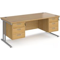 Click to view product details and reviews for Office Desk Rectangular Desk 1800mm With Double Pedestal Oak Top With Silver Frame 800mm Depth Maestro 25 Mc18p33so. Click to view product details and reviews for Office Desk Rectangular Desk 1800mm With Double Pedestal Oak Top With Silver Frame 800mm Depth Maestro 25 Mc18p33so.