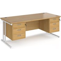 Click to view product details and reviews for Office Desk Rectangular Desk 1800mm With Double Pedestal Oak Top With White Frame 800mm Depth Maestro 25 Mc18p33who. Click to view product details and reviews for Office Desk Rectangular Desk 1800mm With Double Pedestal Oak Top With White Frame 800mm Depth Maestro 25 Mc18p33who.