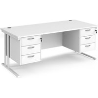 Click to view product details and reviews for Office Desk Rectangular Desk 1800mm With Double Pedestal White Top With White Frame 800mm Depth Maestro 25 Mc18p33whwh. Click to view product details and reviews for Office Desk Rectangular Desk 1800mm With Double Pedestal White Top With White Frame 800mm Depth Maestro 25 Mc18p33whwh.