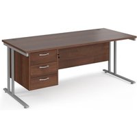 Click to view product details and reviews for Office Desk Rectangular Desk 1800mm With Pedestal Walnut Top With Silver Frame 800mm Depth Maestro 25 Mc18p3sw. Click to view product details and reviews for Office Desk Rectangular Desk 1800mm With Pedestal Walnut Top With Silver Frame 800mm Depth Maestro 25 Mc18p3sw.