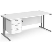 Click to view product details and reviews for Office Desk Rectangular Desk 1800mm With Pedestal White Top With Silver Frame 800mm Depth Maestro 25 Mc18p3swh. Click to view product details and reviews for Office Desk Rectangular Desk 1800mm With Pedestal White Top With Silver Frame 800mm Depth Maestro 25 Mc18p3swh.