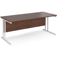Click to view product details and reviews for Office Desk 1800mm Rectangular Desk With Cantilever Leg Walnut Tops With White Frames Maestro 25. Click to view product details and reviews for Office Desk 1800mm Rectangular Desk With Cantilever Leg Walnut Tops With White Frames Maestro 25.