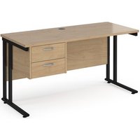 Click to view product details and reviews for Maestro 25 Straight Desk 1400mm X 600mm With 2 Drawer Pedestal Black Cantilever Leg Frame Kendal Oak Top. Click to view product details and reviews for Maestro 25 Straight Desk 1400mm X 600mm With 2 Drawer Pedestal Black Cantilever Leg Frame Kendal Oak Top.