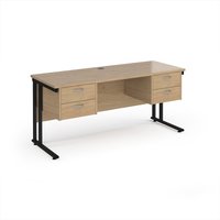 Click to view product details and reviews for Maestro 25 Straight Desk 1600mm X 600mm With Two X 2 Drawer Pedestals Black Cantilever Leg Frame Kendal Oak Top. Click to view product details and reviews for Maestro 25 Straight Desk 1600mm X 600mm With Two X 2 Drawer Pedestals Black Cantilever Leg Frame Kendal Oak Top.