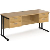 Click to view product details and reviews for Office Desk Rectangular Desk 1600mm With Double Pedestal Oak Top With Black Frame 600mm Depth Maestro 25 Mc616p22ko. Click to view product details and reviews for Office Desk Rectangular Desk 1600mm With Double Pedestal Oak Top With Black Frame 600mm Depth Maestro 25 Mc616p22ko.