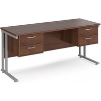Click to view product details and reviews for Office Desk Rectangular Desk 1600mm With Double Pedestal Walnut Top With Silver Frame 600mm Depth Maestro 25 Mc616p22sw. Click to view product details and reviews for Office Desk Rectangular Desk 1600mm With Double Pedestal Walnut Top With Silver Frame 600mm Depth Maestro 25 Mc616p22sw.