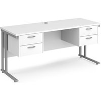 Click to view product details and reviews for Office Desk Rectangular Desk 1600mm With Double Pedestal White Top With Silver Frame 600mm Depth Maestro 25 Mc616p22swh. Click to view product details and reviews for Office Desk Rectangular Desk 1600mm With Double Pedestal White Top With Silver Frame 600mm Depth Maestro 25 Mc616p22swh.