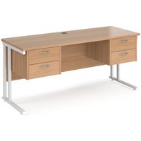 Click to view product details and reviews for Office Desk Rectangular Desk 1600mm With Double Pedestal Beech Top With White Frame 600mm Depth Maestro 25 Mc616p22whb. Click to view product details and reviews for Office Desk Rectangular Desk 1600mm With Double Pedestal Beech Top With White Frame 600mm Depth Maestro 25 Mc616p22whb.