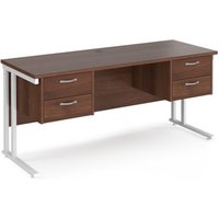 Click to view product details and reviews for Office Desk Rectangular Desk 1600mm With Double Pedestal Walnut Top With White Frame 600mm Depth Maestro 25 Mc616p22whw. Click to view product details and reviews for Office Desk Rectangular Desk 1600mm With Double Pedestal Walnut Top With White Frame 600mm Depth Maestro 25 Mc616p22whw.