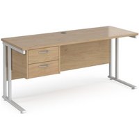 Click to view product details and reviews for Maestro 25 Straight Desk 1600mm X 600mm With 2 Drawer Pedestal White Cantilever Leg Frame Kendal Oak Top. Click to view product details and reviews for Maestro 25 Straight Desk 1600mm X 600mm With 2 Drawer Pedestal White Cantilever Leg Frame Kendal Oak Top.