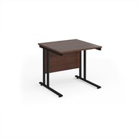 Click to view product details and reviews for Office Desk 800mm Rectangular Desk With Cantilever Leg Walnut Tops With Black Frames 800mm Depth Maestro 25. Click to view product details and reviews for Office Desk 800mm Rectangular Desk With Cantilever Leg Walnut Tops With Black Frames 800mm Depth Maestro 25.