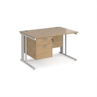 Click to view product details and reviews for Maestro 25 Straight Desk 1200mm X 800mm With 2 Drawer Pedestal White Cable Managed Leg Frame Kendal Oak Top. Click to view product details and reviews for Maestro 25 Straight Desk 1200mm X 800mm With 2 Drawer Pedestal White Cable Managed Leg Frame Kendal Oak Top.