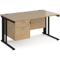 Click to view product details and reviews for Maestro 25 Straight Desk 1400mm X 800mm With 2 Drawer Pedestal Black Cable Managed Leg Frame Kendal Oak Top. Click to view product details and reviews for Maestro 25 Straight Desk 1400mm X 800mm With 2 Drawer Pedestal Black Cable Managed Leg Frame Kendal Oak Top.
