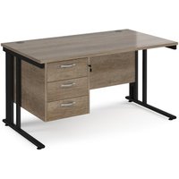 Click to view product details and reviews for Maestro 25 Straight Desk 1400mm X 800mm With 3 Drawer Pedestal Black Cable Managed Leg Frame Nebraska Oak Top. Click to view product details and reviews for Maestro 25 Straight Desk 1400mm X 800mm With 3 Drawer Pedestal Black Cable Managed Leg Frame Nebraska Oak Top.