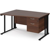 Click to view product details and reviews for Office Desk Left Hand Wave Desk 1400mm With Pedestal Walnut Top With Black Frame Maestro 25 Mcm14wlp2kw. Click to view product details and reviews for Office Desk Left Hand Wave Desk 1400mm With Pedestal Walnut Top With Black Frame Maestro 25 Mcm14wlp2kw.