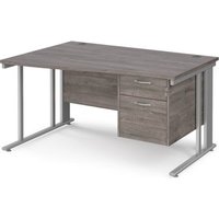 Click to view product details and reviews for Maestro 25 Left Hand Wave Desk 1400mm Wide With 2 Drawer Pedestal Silver Cable Managed Leg Frame Grey Oak Top. Click to view product details and reviews for Maestro 25 Left Hand Wave Desk 1400mm Wide With 2 Drawer Pedestal Silver Cable Managed Leg Frame Grey Oak Top.
