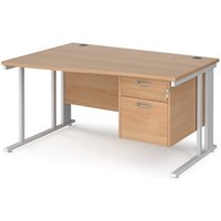 Click to view product details and reviews for Office Desk Left Hand Wave Desk 1400mm With Pedestal Beech Top With White Frame Maestro 25 Mcm14wlp2whb. Click to view product details and reviews for Office Desk Left Hand Wave Desk 1400mm With Pedestal Beech Top With White Frame Maestro 25 Mcm14wlp2whb.