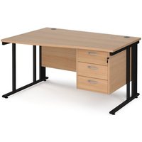 Click to view product details and reviews for Office Desk Left Hand Wave Desk 1400mm With Pedestal Beech Top With Black Frame Maestro 25 Mcm14wlp3kb. Click to view product details and reviews for Office Desk Left Hand Wave Desk 1400mm With Pedestal Beech Top With Black Frame Maestro 25 Mcm14wlp3kb.
