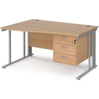 Click to view product details and reviews for Office Desk Left Hand Wave Desk 1400mm With Pedestal Beech Top With Silver Frame Maestro 25 Mcm14wlp3sb. Click to view product details and reviews for Office Desk Left Hand Wave Desk 1400mm With Pedestal Beech Top With Silver Frame Maestro 25 Mcm14wlp3sb.