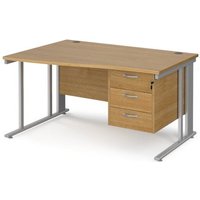 Click to view product details and reviews for Office Desk Left Hand Wave Desk 1400mm With Pedestal Oak Top With Silver Frame Maestro 25 Mcm14wlp3so. Click to view product details and reviews for Office Desk Left Hand Wave Desk 1400mm With Pedestal Oak Top With Silver Frame Maestro 25 Mcm14wlp3so.