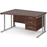Click to view product details and reviews for Office Desk Left Hand Wave Desk 1400mm With Pedestal Walnut Top With Silver Frame Maestro 25 Mcm14wlp3sw. Click to view product details and reviews for Office Desk Left Hand Wave Desk 1400mm With Pedestal Walnut Top With Silver Frame Maestro 25 Mcm14wlp3sw.