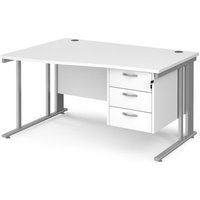 Click to view product details and reviews for Office Desk Left Hand Wave Desk 1400mm With Pedestal White Top With Silver Frame Maestro 25 Mcm14wlp3swh. Click to view product details and reviews for Office Desk Left Hand Wave Desk 1400mm With Pedestal White Top With Silver Frame Maestro 25 Mcm14wlp3swh.