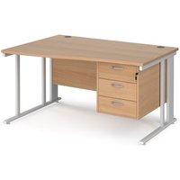 Click to view product details and reviews for Office Desk Left Hand Wave Desk 1400mm With Pedestal Beech Top With White Frame Maestro 25 Mcm14wlp3whb. Click to view product details and reviews for Office Desk Left Hand Wave Desk 1400mm With Pedestal Beech Top With White Frame Maestro 25 Mcm14wlp3whb.