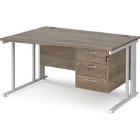 Click to view product details and reviews for Maestro 25 Left Hand Wave Desk 1400mm Wide With 3 Drawer Pedestal White Cable Managed Leg Frame Nebraska Oak Top. Click to view product details and reviews for Maestro 25 Left Hand Wave Desk 1400mm Wide With 3 Drawer Pedestal White Cable Managed Leg Frame Nebraska Oak Top.