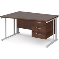 Click to view product details and reviews for Office Desk Left Hand Wave Desk 1400mm With Pedestal Walnut Top With White Frame Maestro 25 Mcm14wlp3whw. Click to view product details and reviews for Office Desk Left Hand Wave Desk 1400mm With Pedestal Walnut Top With White Frame Maestro 25 Mcm14wlp3whw.