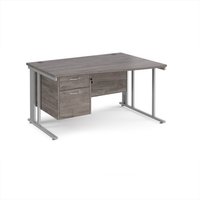 Click to view product details and reviews for Maestro 25 Right Hand Wave Desk 1400mm Wide With 2 Drawer Pedestal Silver Cable Managed Leg Frame Grey Oak Top. Click to view product details and reviews for Maestro 25 Right Hand Wave Desk 1400mm Wide With 2 Drawer Pedestal Silver Cable Managed Leg Frame Grey Oak Top.