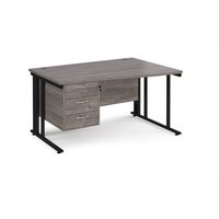 Click to view product details and reviews for Maestro 25 Right Hand Wave Desk 1400mm Wide With 3 Drawer Pedestal Black Cable Managed Leg Frame Grey Oak Top. Click to view product details and reviews for Maestro 25 Right Hand Wave Desk 1400mm Wide With 3 Drawer Pedestal Black Cable Managed Leg Frame Grey Oak Top.