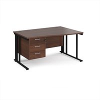 Click to view product details and reviews for Office Desk Right Hand Wave Desk 1400mm With Pedestal Walnut Top With Black Frame Maestro 25 Mcm14wrp3kw. Click to view product details and reviews for Office Desk Right Hand Wave Desk 1400mm With Pedestal Walnut Top With Black Frame Maestro 25 Mcm14wrp3kw.
