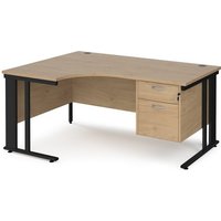 Click to view product details and reviews for Maestro 25 Left Hand Ergonomic Desk 1600mm Wide With 2 Drawer Pedestal Black Cable Managed Leg Frame Kendal Oak Top. Click to view product details and reviews for Maestro 25 Left Hand Ergonomic Desk 1600mm Wide With 2 Drawer Pedestal Black Cable Managed Leg Frame Kendal Oak Top.