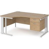 Click to view product details and reviews for Maestro 25 Left Hand Ergonomic Desk 1600mm Wide With 2 Drawer Pedestal White Cable Managed Leg Frame Kendal Oak Top. Click to view product details and reviews for Maestro 25 Left Hand Ergonomic Desk 1600mm Wide With 2 Drawer Pedestal White Cable Managed Leg Frame Kendal Oak Top.