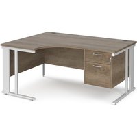 Click to view product details and reviews for Maestro 25 Left Hand Ergonomic Desk 1600mm Wide With 2 Drawer Pedestal White Cable Managed Leg Frame Nebraska Oak Top. Click to view product details and reviews for Maestro 25 Left Hand Ergonomic Desk 1600mm Wide With 2 Drawer Pedestal White Cable Managed Leg Frame Nebraska Oak Top.