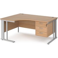 Click to view product details and reviews for Office Desk Left Hand Corner Desk 1600mm With Pedestal Beech Top With Silver Frame 1200mm Depth Maestro 25 Mcm16elp3sb. Click to view product details and reviews for Office Desk Left Hand Corner Desk 1600mm With Pedestal Beech Top With Silver Frame 1200mm Depth Maestro 25 Mcm16elp3sb.