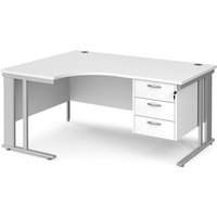 Click to view product details and reviews for Office Desk Left Hand Corner Desk 1600mm With Pedestal White Top With Silver Frame 1200mm Depth Maestro 25 Mcm16elp3swh. Click to view product details and reviews for Office Desk Left Hand Corner Desk 1600mm With Pedestal White Top With Silver Frame 1200mm Depth Maestro 25 Mcm16elp3swh.