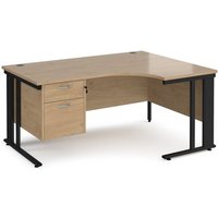 Click to view product details and reviews for Maestro 25 Right Hand Ergonomic Desk 1600mm Wide With 2 Drawer Pedestal Black Cable Managed Leg Frame Kendal Oak Top. Click to view product details and reviews for Maestro 25 Right Hand Ergonomic Desk 1600mm Wide With 2 Drawer Pedestal Black Cable Managed Leg Frame Kendal Oak Top.