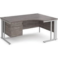 Click to view product details and reviews for Maestro 25 Right Hand Ergonomic Desk 1600mm Wide With 2 Drawer Pedestal Silver Cable Managed Leg Frame Grey Oak Top. Click to view product details and reviews for Maestro 25 Right Hand Ergonomic Desk 1600mm Wide With 2 Drawer Pedestal Silver Cable Managed Leg Frame Grey Oak Top.