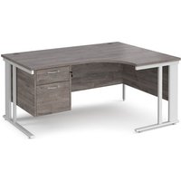 Click to view product details and reviews for Maestro 25 Right Hand Ergonomic Desk 1600mm Wide With 2 Drawer Pedestal White Cable Managed Leg Frame Grey Oak Top. Click to view product details and reviews for Maestro 25 Right Hand Ergonomic Desk 1600mm Wide With 2 Drawer Pedestal White Cable Managed Leg Frame Grey Oak Top.