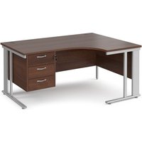 Click to view product details and reviews for Office Desk Right Hand Corner Desk 1600mm With Pedestal Walnut Top With Silver Frame 1200mm Depth Maestro 25 Mcm16erp3sw. Click to view product details and reviews for Office Desk Right Hand Corner Desk 1600mm With Pedestal Walnut Top With Silver Frame 1200mm Depth Maestro 25 Mcm16erp3sw.