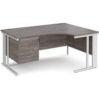 Click to view product details and reviews for Maestro 25 Right Hand Ergonomic Desk 1600mm Wide With 3 Drawer Pedestal White Cable Managed Leg Frame Grey Oak Top. Click to view product details and reviews for Maestro 25 Right Hand Ergonomic Desk 1600mm Wide With 3 Drawer Pedestal White Cable Managed Leg Frame Grey Oak Top.